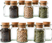 Contenitori di Stoccaggio | Bacinelle per Erbe | Contenitori per Conservazione | 12 Pezzi | Vetro | Tappo di Cernita | 150 ml