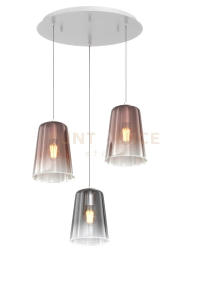 SOSPENSIONE BIANCO TONDA 3 LUCI (2 RA + 1 CR) 1164BI-S3 T-RC