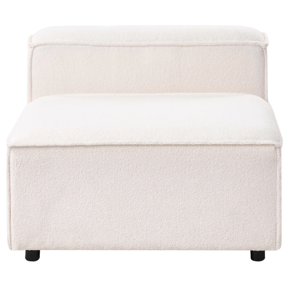 Poltrona modulare 1 posto rivestimento tessuto bouclè bianco sporco soggiorno stile moderno