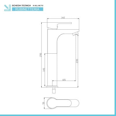 Set rubinetti lavabo alto e bidet cromati Paco piletta inclusa