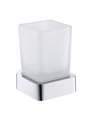 Portabicchieri SOLO in ottone cromato e vetro 7,5 x10,1 x9,1 cm