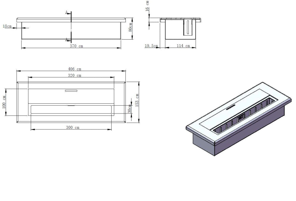 Basis - Biocamino da tavolo (15cm X 40cm H. 8cm) - Design twist