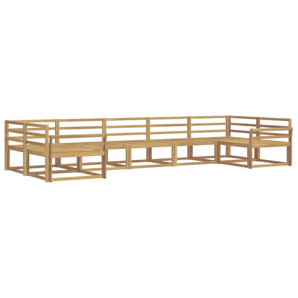 Set di divani da esterno 7 pcs Bianco Legno di Acacia Massello 3386968
