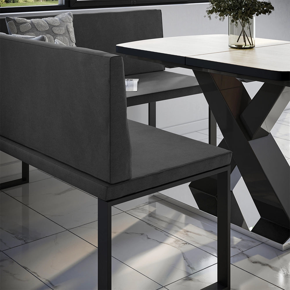 Vicco panca ad angolo Antracite 150 x 150 cm