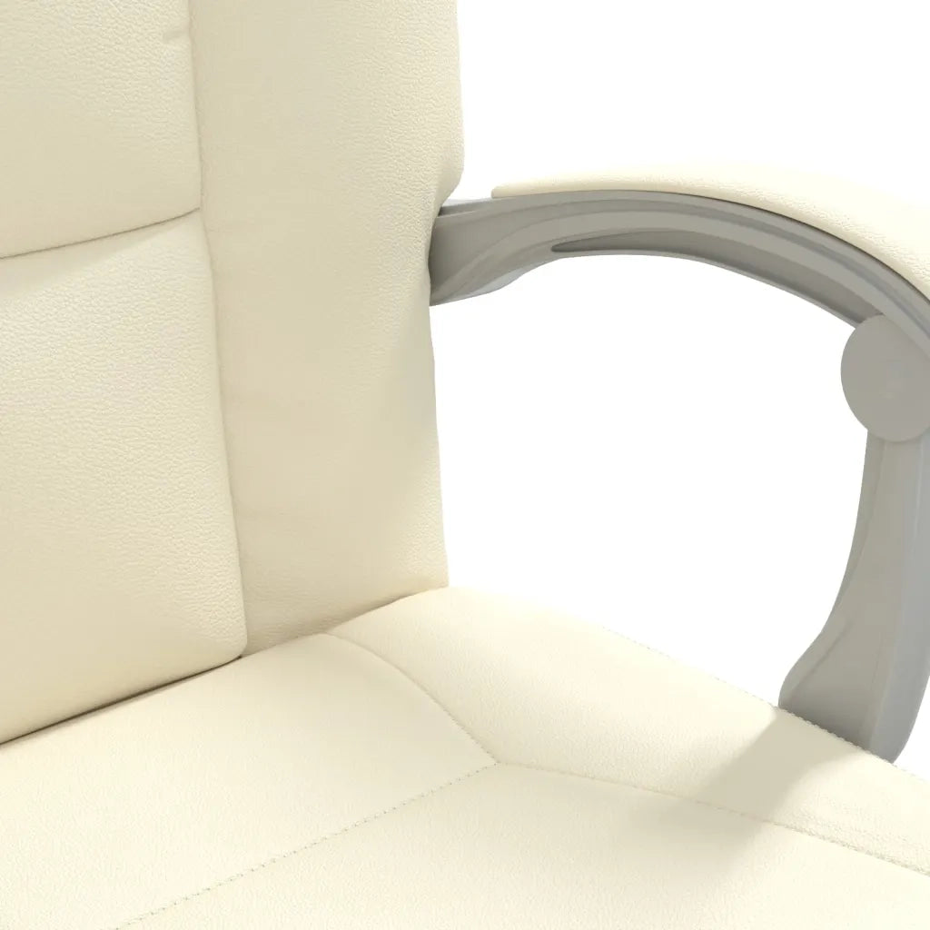 Poltrona da Ufficio Reclinabile Crema in Similpelle 349642