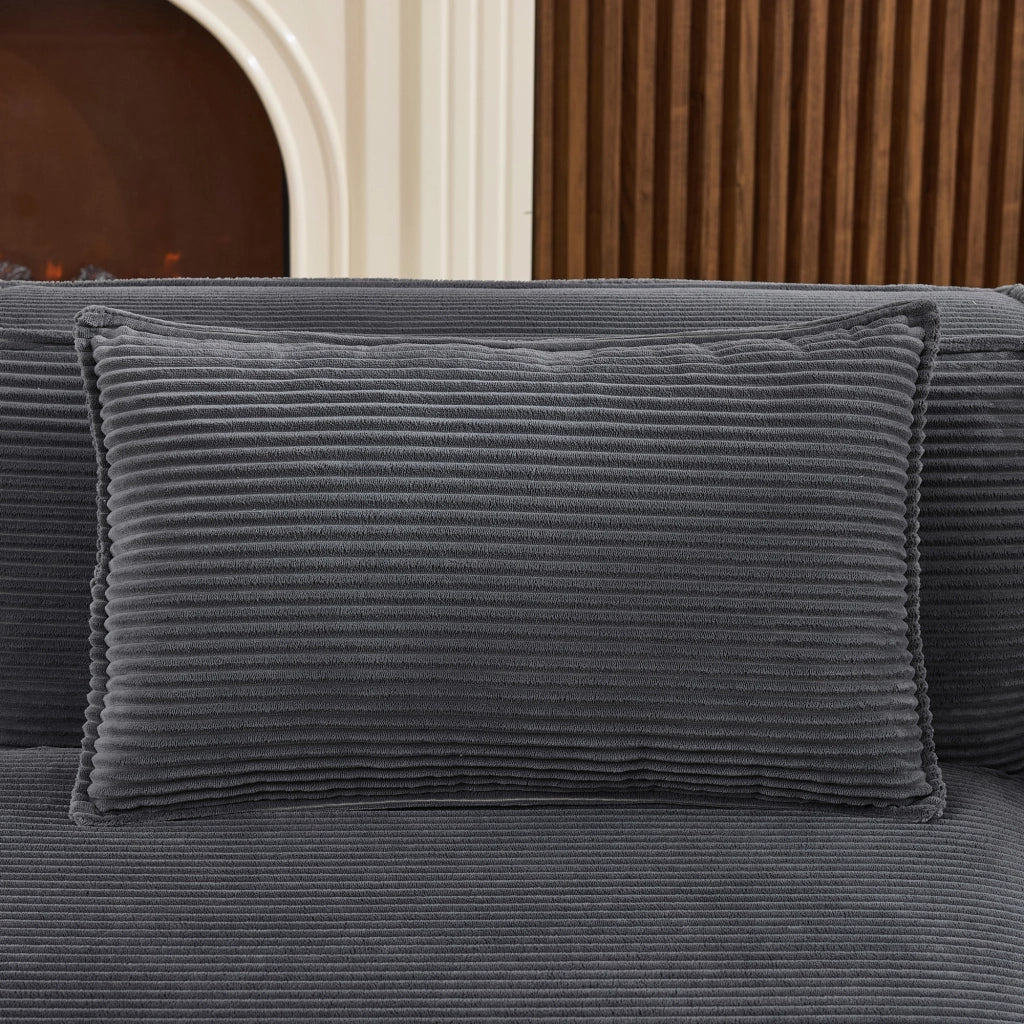 Divano 235.0x129.0x70.0 cm compatto in poliestere grigio