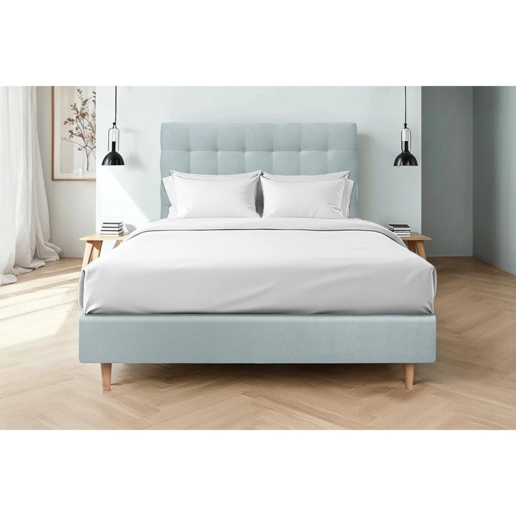 Testiera in tessuto velluto grigio blu imbottita L160 cm