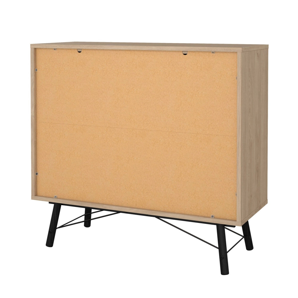 Credenza Maka, Buffet da soggiorno, Madia da salotto, Dispensa da cucina, 102x40 h95 cm, Rovere