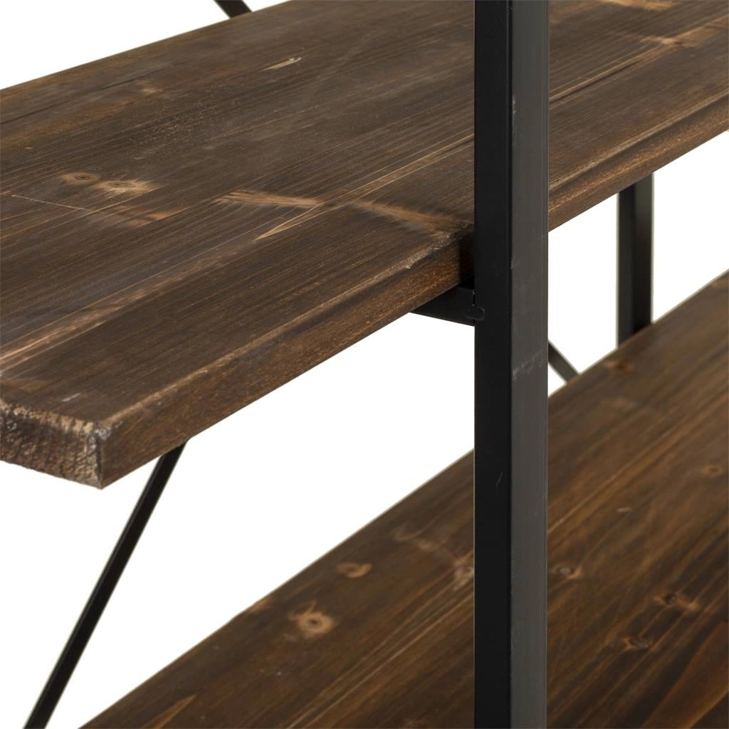 Scaffale in legno e metallo marrone 120x32x178h