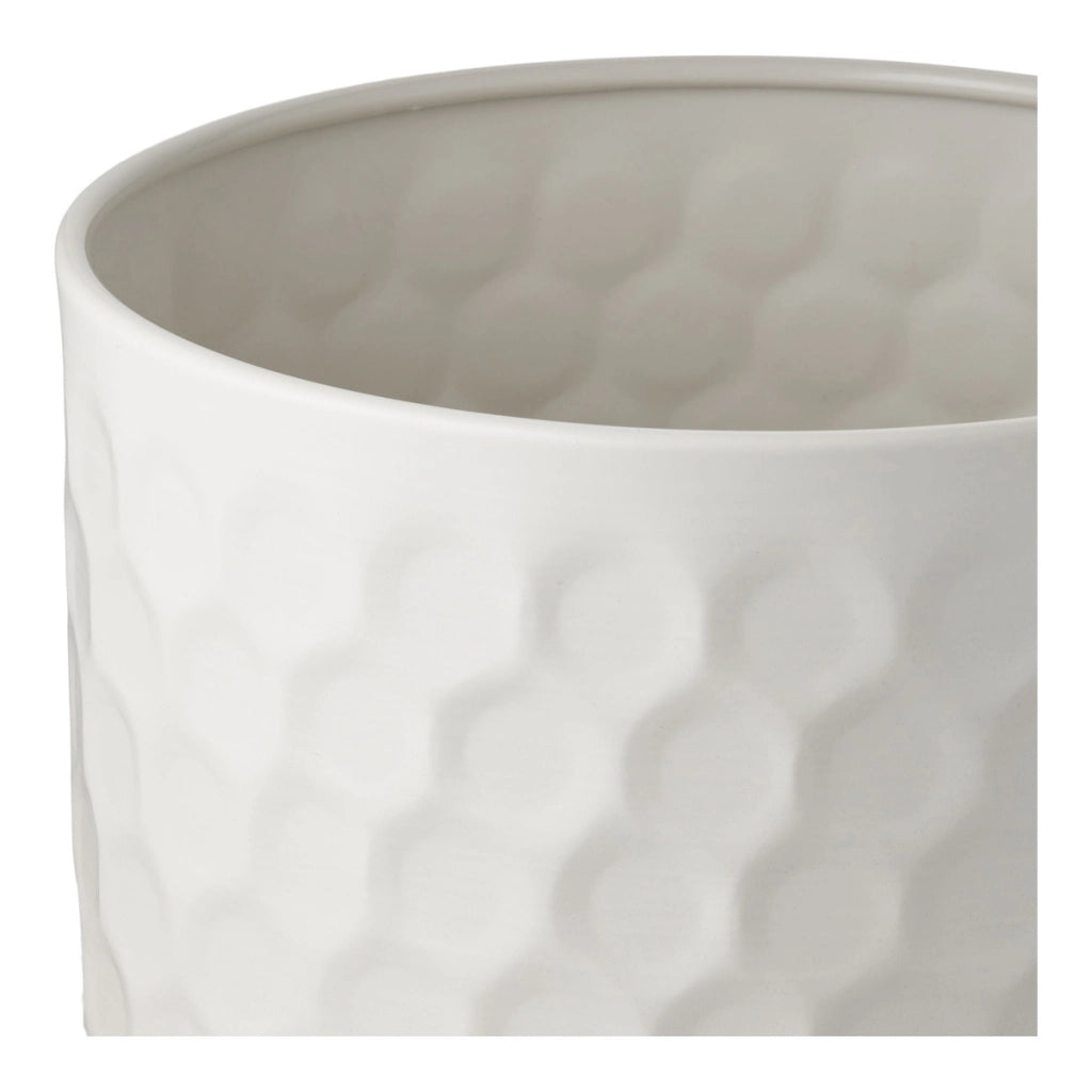 Vaso per Piante HN15, Bianco, Metallo, 24,5x24,5x21 cm