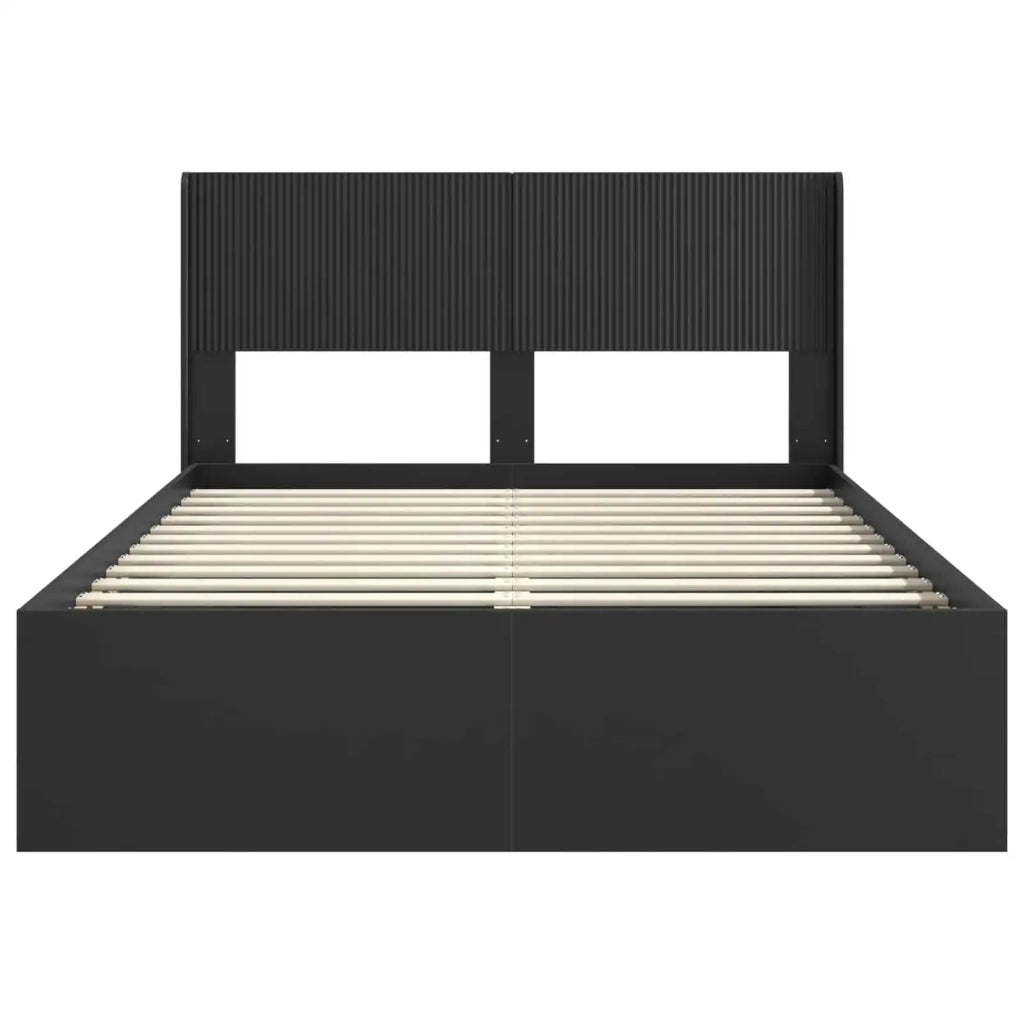 Struttura del letto con stoccaggio e testata Nero 150 x 200 cm 3414196