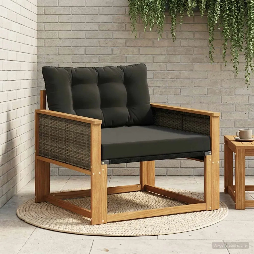 Set di divani da esterno-Sofa da giardino Legno di Acacia Massello e Textilene 255345