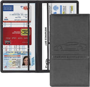 Porta Documenti in Pelle PU per Glove Box Con Approvazione e Ombreggiatura (Nero Scuro)