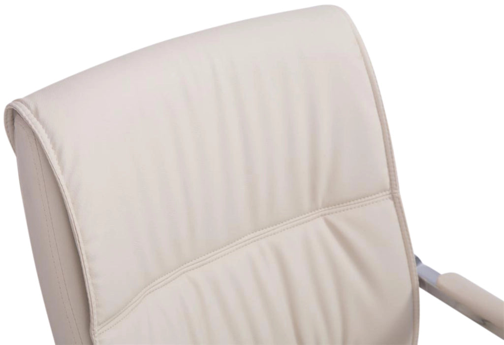 Set di 2 sedie a sbalzo XXL Anubis in similpelle crema