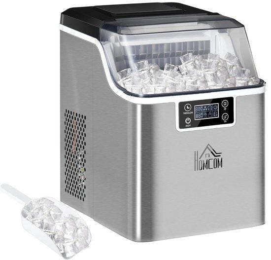 Macchina per congelare cubetti di ghiaccio 20 kg/24h con serbatoio acqua 3.2L e display LCD