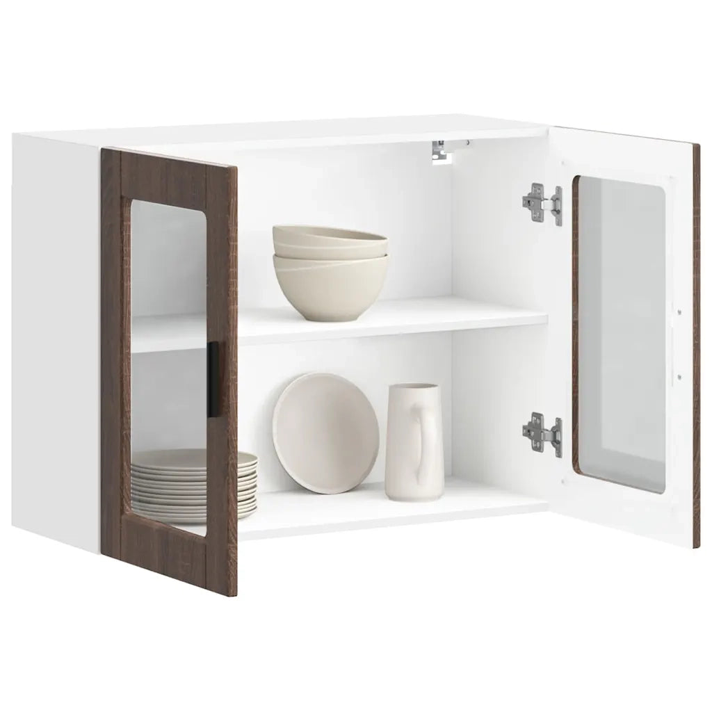 Pensile da Cucina con Porta in Vetro Porto Rovere Marrone 854094