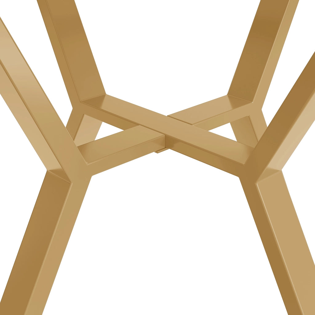 Tavolo da Pranzo Rotondo in Marmo con Gambe in Metallo ¨C MINIMAL ¨C Nero/Oro, ?100 cm