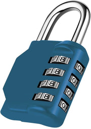 Combinazione a 4 cifre, combinazione a 4 cifre, combinazione a 4 cifre, combinazione per palestra e scuola, combinazione per cancelli esterni resistenti all'acqua (1 pezzo, blu pavone)