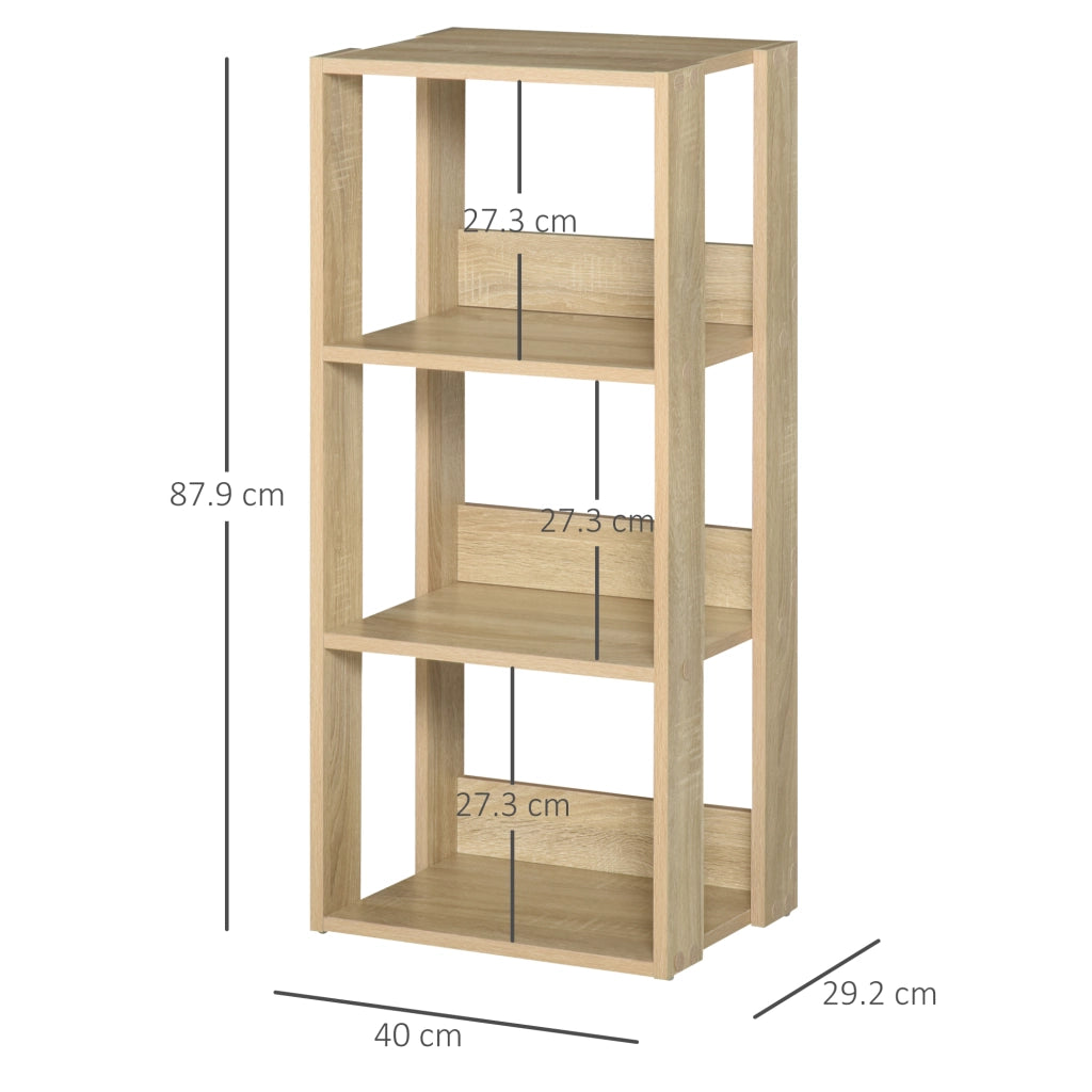 Libreria a Parete in Legno con 3 Ripiani ¨C Zephmum ¨C 40x29x88cm