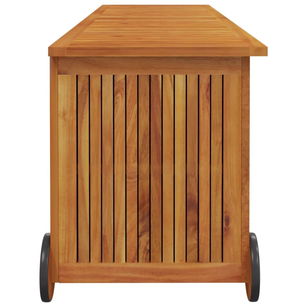 Baule da giardino con ruote 150 x 50 x 58 cm legno di acacia 02_0013065