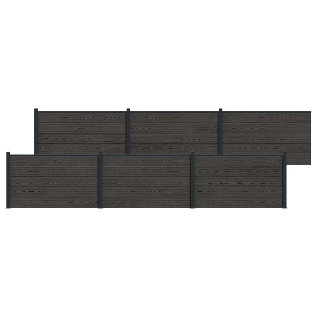Pannello di Recinzione 6 pcs WPC e Alluminio Nero 3429452
