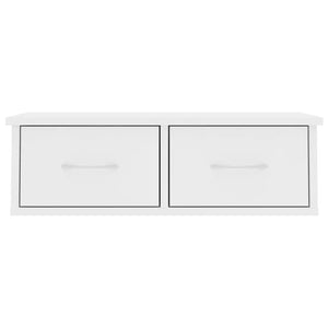 Scaffale con Cassetti a Parete Bianco 60x26x18,5 cm Multistrato 800585