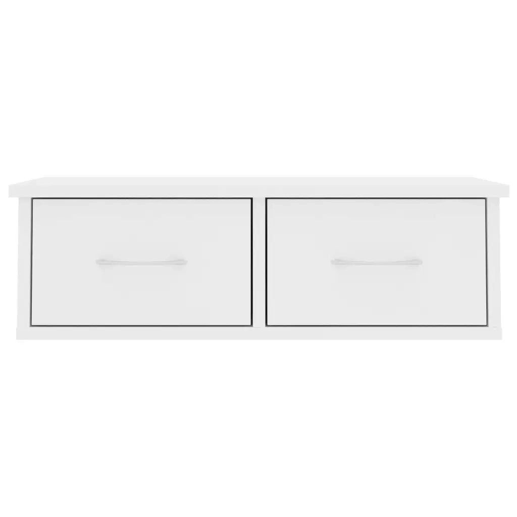 Scaffale con Cassetti a Parete Bianco 60x26x18,5 cm Multistrato 800585