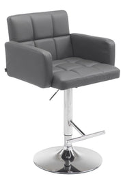 Sgabello Los Angeles in similpelle grigio,cromo