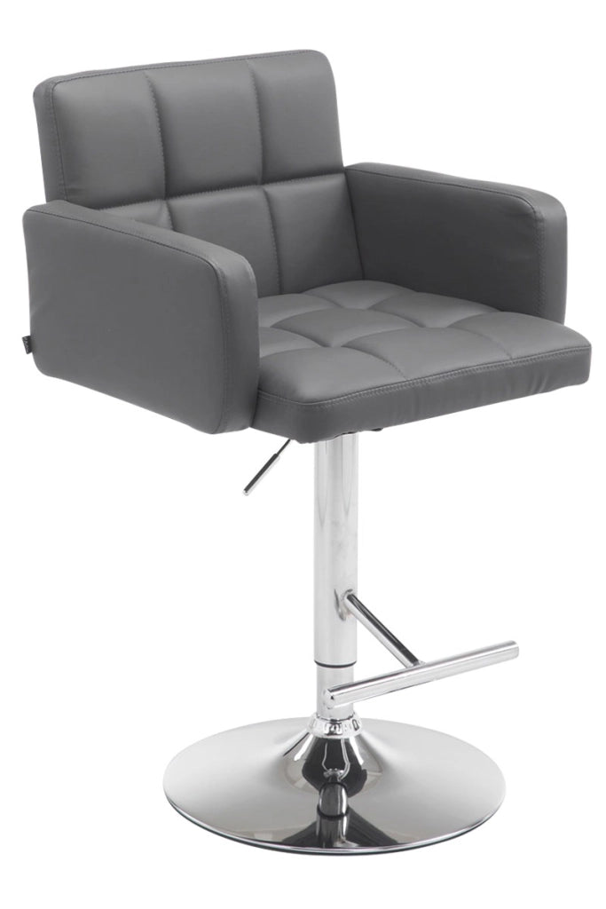 Sgabello Los Angeles in similpelle grigio,cromo