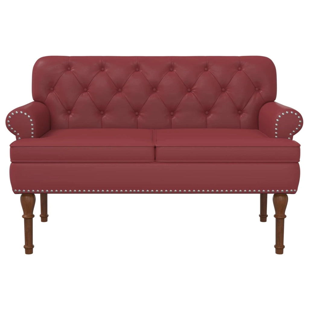 Loveseat con bottoni imbottiti Rosso Vino 120 x 65 x 77 cm 42041860