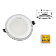 Trade Shop - Pannello Led Slim Incasso Bordo Vetro Tondo 18 W Luce 4000k 6500k 3000k P-165et - -bianco Freddo      -