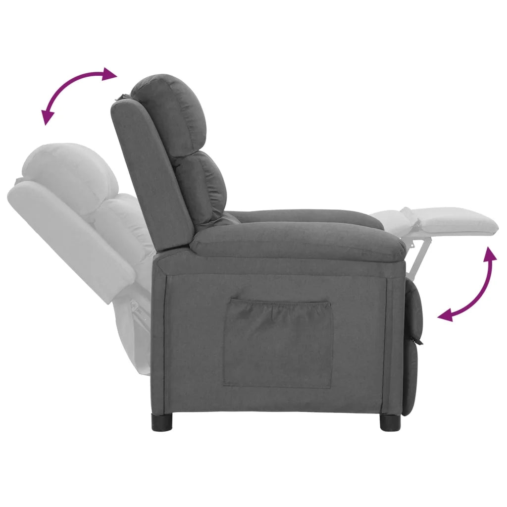 Poltrona Reclinabile Grigio Chiaro in Tessuto cod mxl 6983