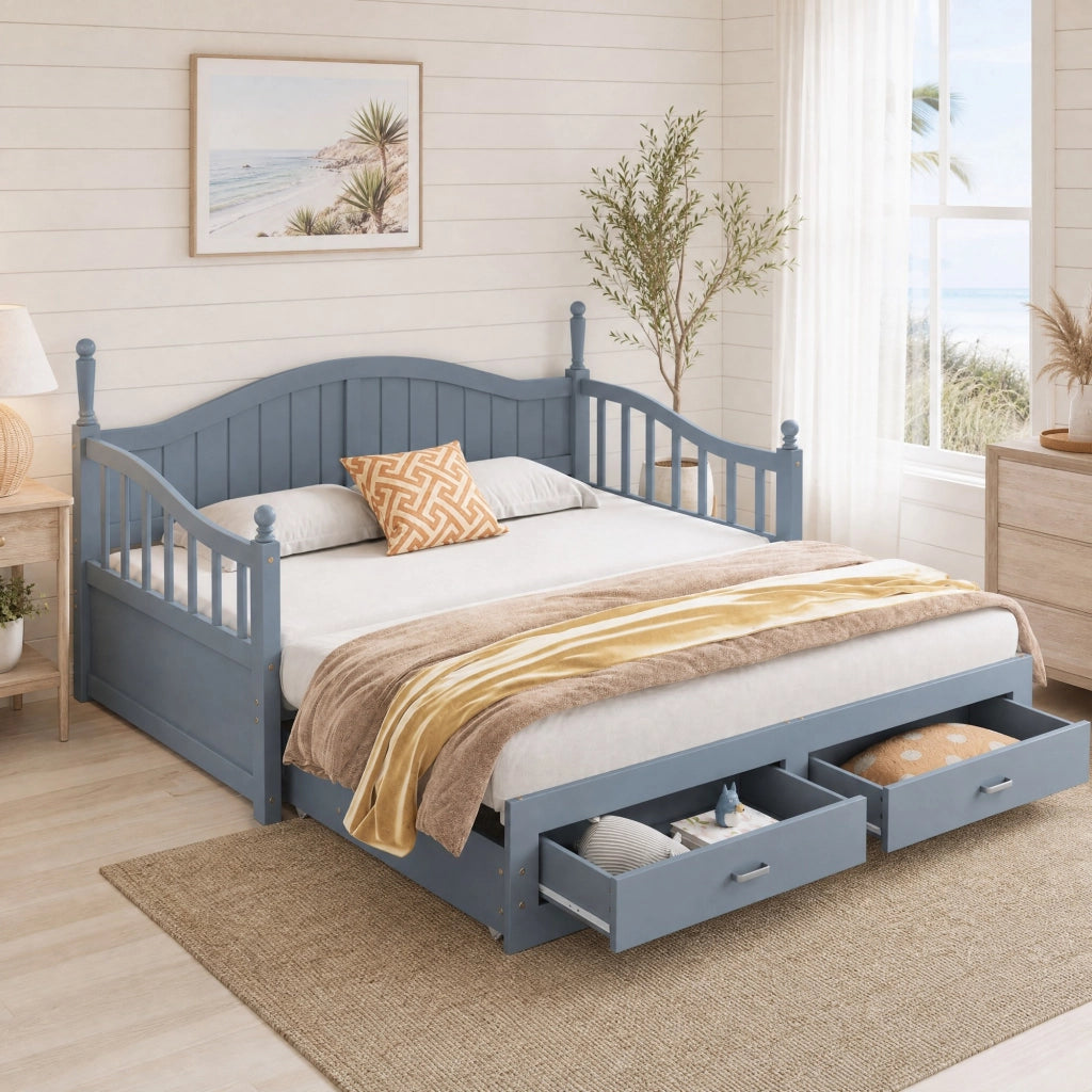 DIVANO LETTO Estraibile 90/180x190 cm Legno Grigio