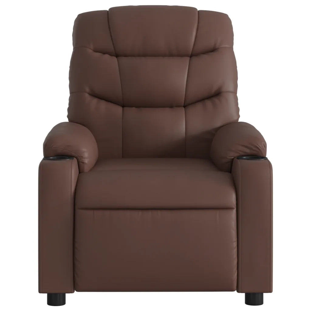 Poltrona Reclinabile Marrone in Similpelle 374135