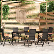 Set Mobili da Pranzo per Giardino 7 pz Nero cod mxl 48785