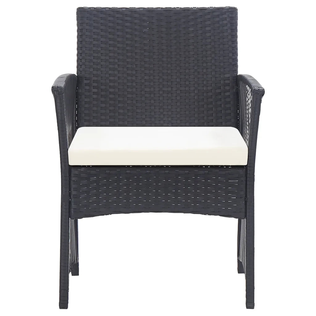 Set Divani da Giardino 4 pz con Cuscini in Polyrattan Nero cod mxl 39468