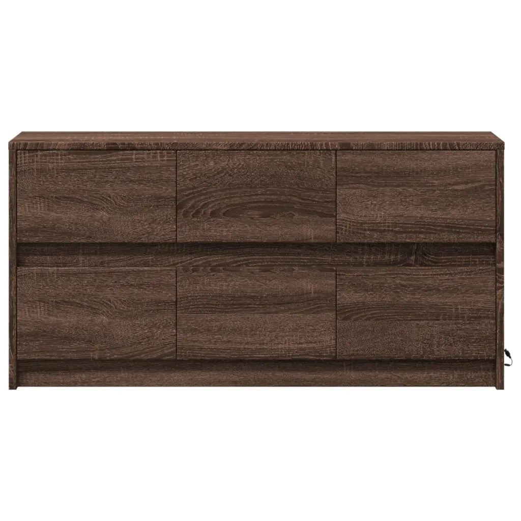 Mobile Porta TV con LED Rovere Marrone 100x34x50 cm Truciolato