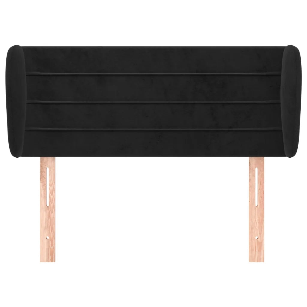 Testiera | Testata ad Orecchio Nera 83 x 23 x 78/88 cm in Velluto