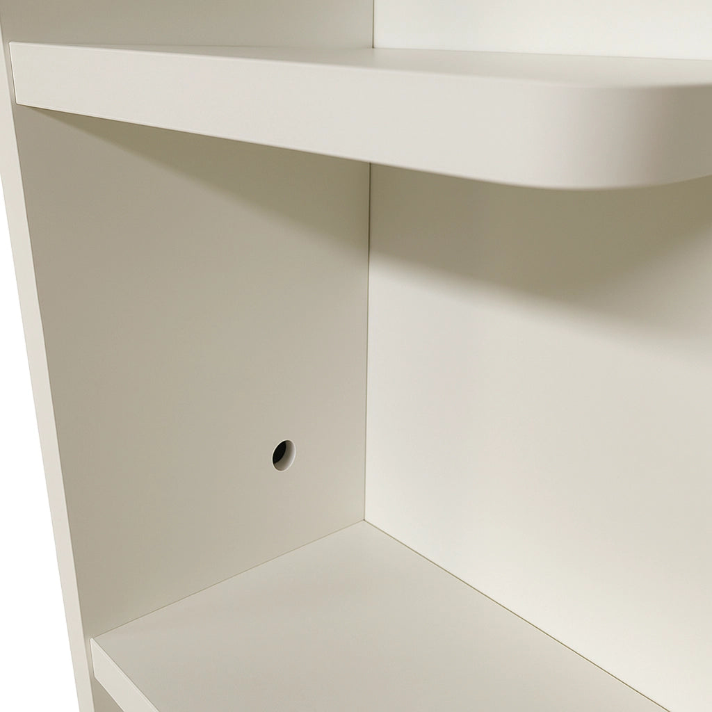 Afrodite - Toeletta Trucco con Luce LED Cassetto 3 Ripiani e Prese Postazione Make Up in Legno Bianco