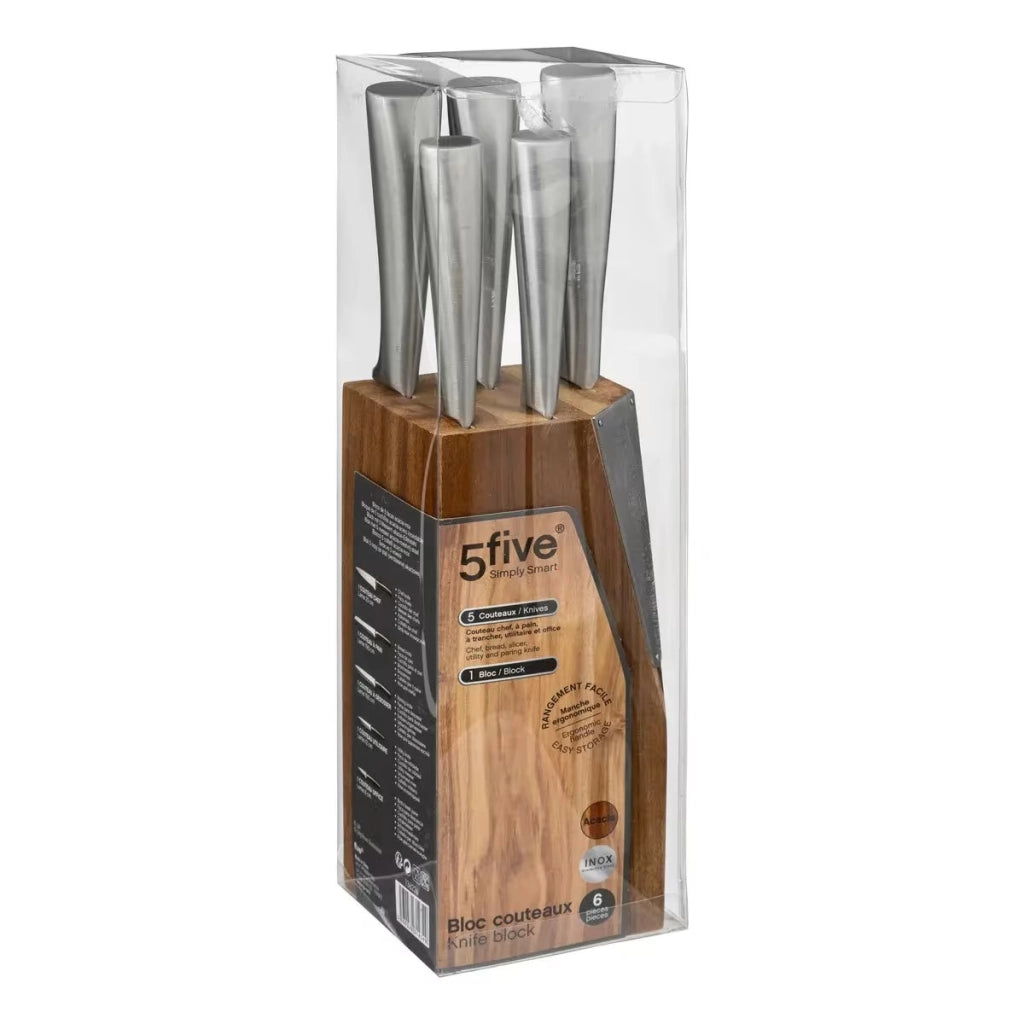 Set 5 Coltelli da cucina completo con Supporto
