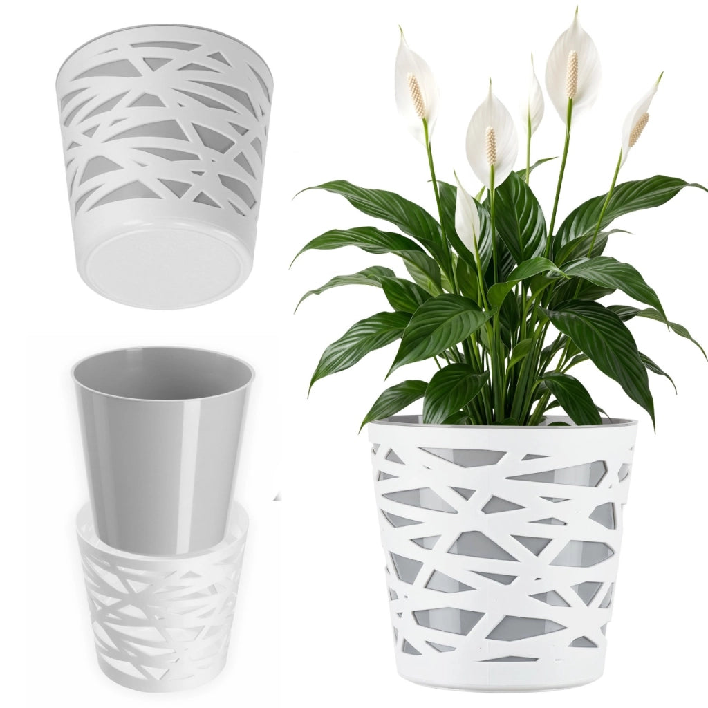 KADAX - Inserto in plastica per vaso di fiori e piante, 13 cm, grigio