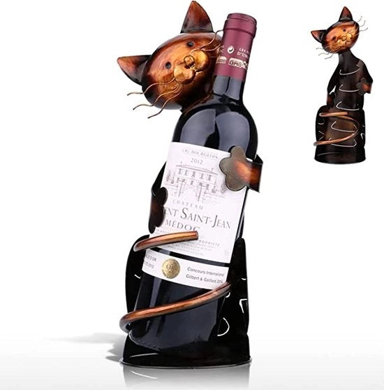 Sostegno per bottiglie di vino \ Cassa per bottiglie di vino - coppia di design per la bar, oggetto decorativo, metallo, per coppie, supporto per bottiglie