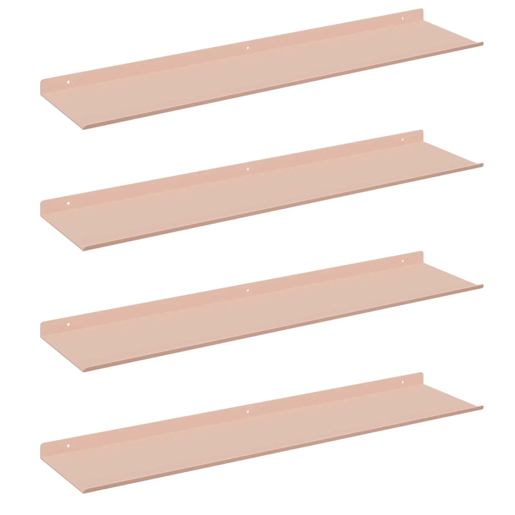 Mensola sospesa 4 pcs Rosa 80 x 18 x 2,5 cm Acciaio 8004035