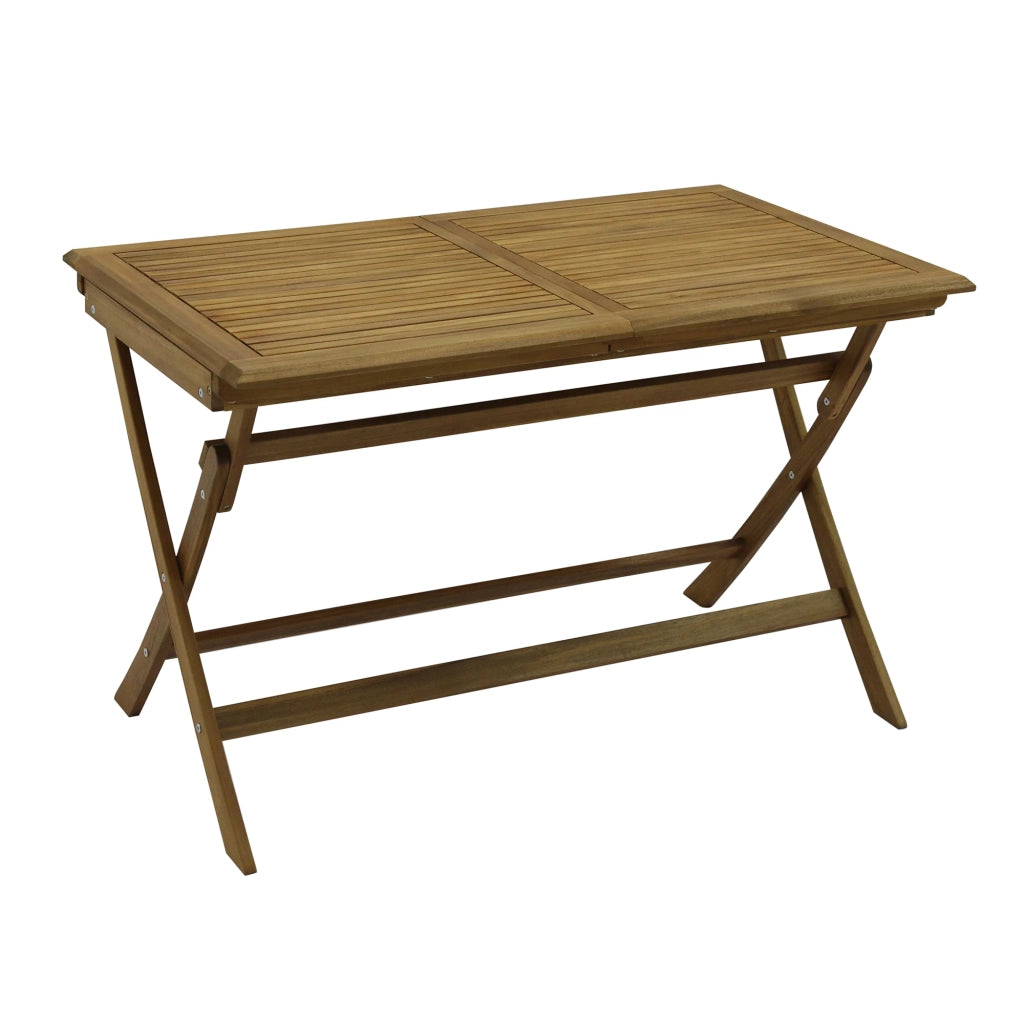 Tavolo pieghevole allungabile Lera (120/160x70x76 cm) in acacia, con estensione, da esterno