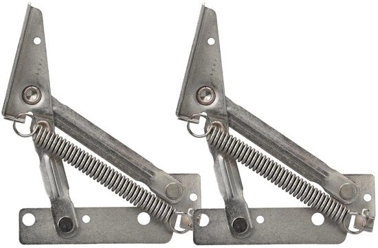 Set di 2 Charniere di Sostegno per Mobili 80 Gradi con Chiusura a Scatto - Connessione a Rete - In Acciaio Inossidabile