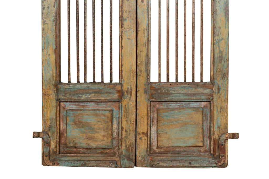 Biscottini Porta portone in legno massello e ferro da interno o da esterno vecchia e antica medievale scorrevole