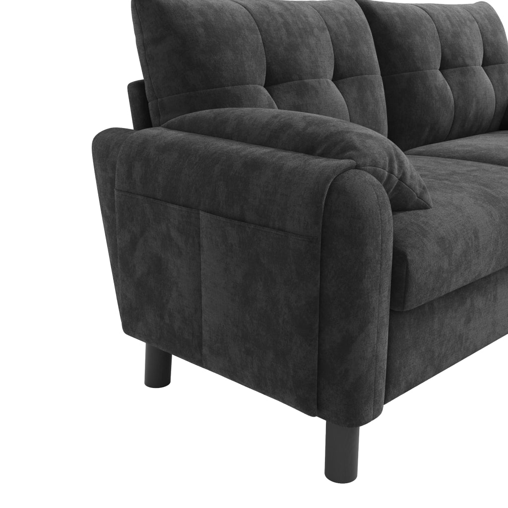 DIVANO 2 posti 158x80x88,5 cm in chenille grigio