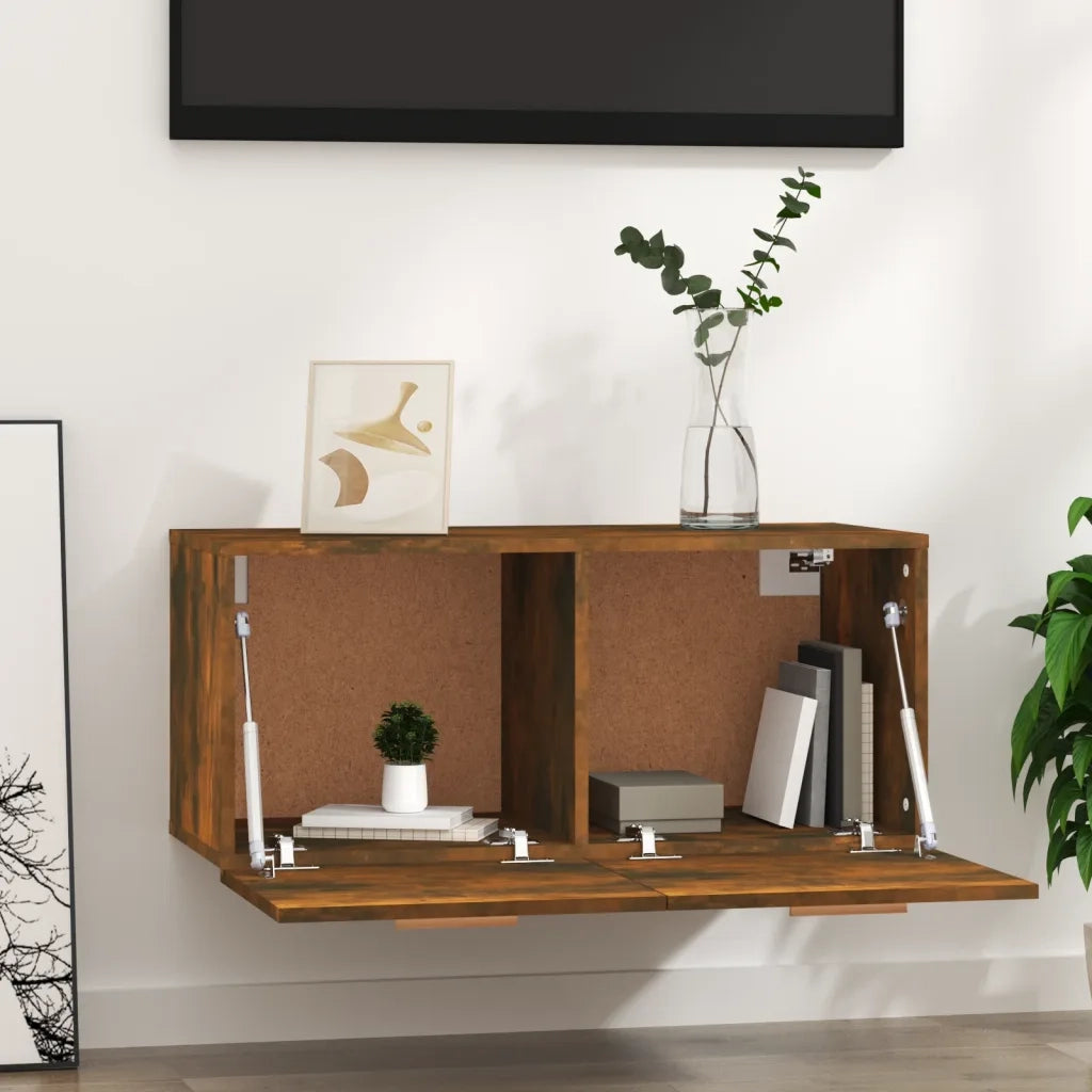 Armadietto a Muro Rovere Fumo 80x35x36,5cm in Legno Multistrato cod mxl 32917