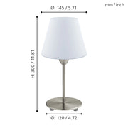 Lampada Da Tavolo Moderna Damasco 1 Acciaio Nichel Satinato 1 Luce E14