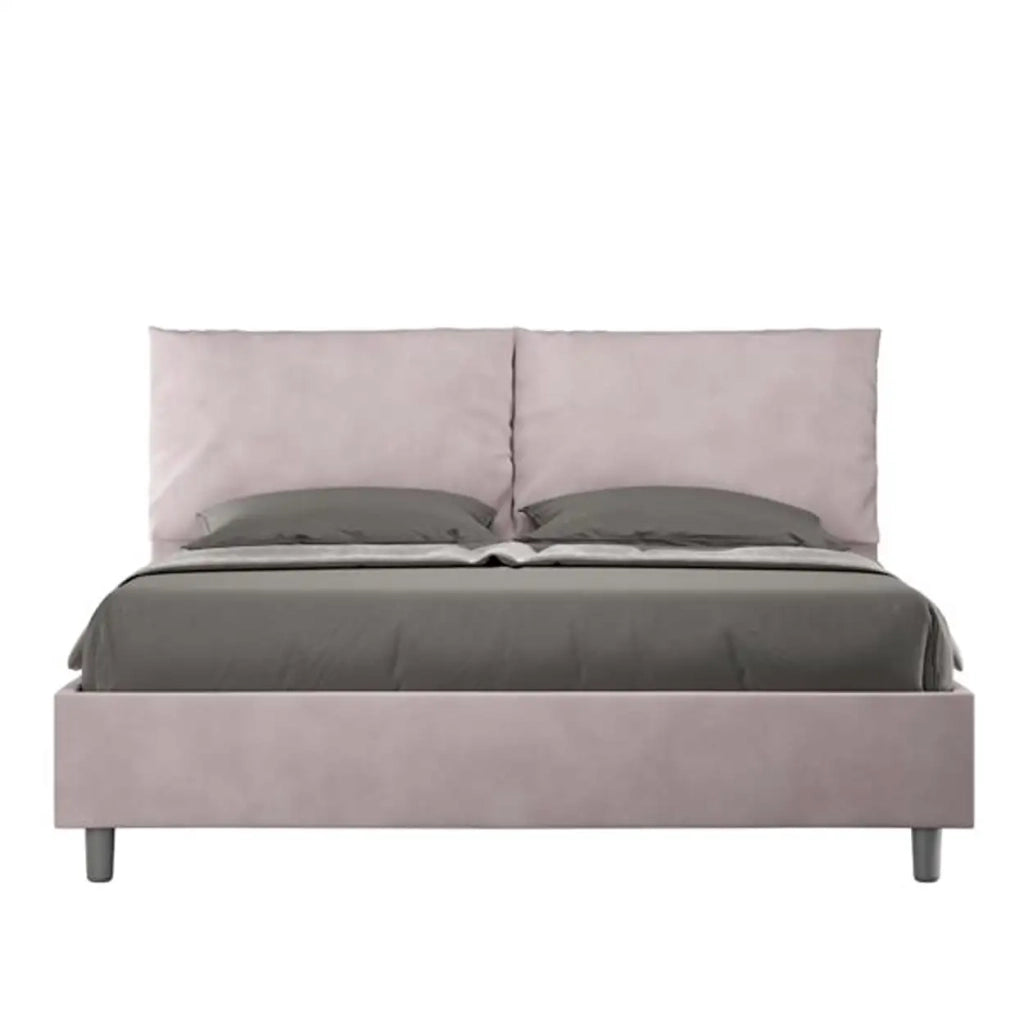 Letto matrimoniale contenitore imbottito 160x200 microfibra glicine Antea